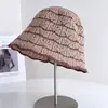 Chapéu Bucket Listrado Color Block Fashionável para Mulheres, Chapéu de Pescador Respirável Vazado de Verão, Chapéu de Sol de Tricô com Proteção Solar Tendência