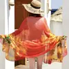Lenço de Areia de Verão Lenço de Seda Versátil para Mulheres Lenço de Primavera e Outono Proteção Solar Xale Toalha de Praia Longa Tecido Fino de Gaze Costeira Dança