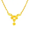 Lujoso Collar de Flor de Oro Imitación 24K para Mujer, Joyería de Novia para Bodas, Joyería de Oro Arena, Popular en Transmisiones en Vivo de Redes Sociales