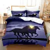 Ropa de cama estampada de animales caballo 3D de tres piezas transfronteriza Amazon Europa y Estados Unidos comercio exterior venta caliente a mapa