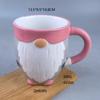 Taza Navideña Creativa Transfronteriza de Atmósfera Navideña Cerámica Chapada en Oro Papá Noel Taza Navideña Artesanía de Cerámica