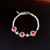 Pulsera Redonda de Flor de Zirconia Nicho Lujo Ligero Sensación de Alta Gama Pulsera Simple Versátil Temperamento de Oficina Joyería de Mano de Moda para Mujeres
