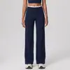 Calça Yoga Wide-Leg Nova Outono e Inverno Europeia e Americana Color Blocking Piping Perna Reta Esportiva Longa Casual Versátil Outdoor Fitness