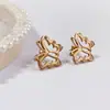 Brincos Populares com Preço Especial Moda Europeia e Americana Doces e Descolados Simples de Aço Titânio Personalizados Versáteis Atravessando Fronteiras Alta Qualidade que Preserva a Cor para Mulheres