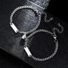 Venda Quente Transfronteiriça Ímã de Amor em Aço Inoxidável Pulseira de Titânio Pingente Simples Gravação Pulseira de Casal Dia dos Namorados