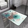 Alfombra de piso de barro de diatomeas de flores de Amazon transfronteriza, alfombra de baño absorbente antideslizante, alfombra de tela tecnológica, tapete de baño