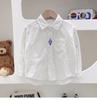 Ropa Nueva de Primavera y Otoño 2025 para Niños Estilo Coreano Solapa Suelta Casual Camisa de Manga Larga para Niños y Niñas Una Pieza Dropshipping