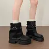 Botas Vaqueras de Mujer 2026 Otoño/Invierno Nuevas Suela Gruesa Aumentadoras de Altura Botas con Tacón Apilado Botas Martin Marrones Botines Estilo Maillard