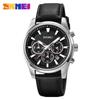 Reloj de Cuarzo para Hombre Momentum Tres Ojos Cronógrafo Cronómetro Deportivo Resistente al Agua Correa de Cuero Esfera Grande
