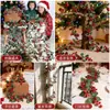 Decoración del Hogar de Ratán Europeo y Americano Fruta Roja Vid Suave Arreglo de Atmósfera Navideña Hogar Vid Artificial Navideña de Fruta Roja