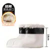 Calçados Aquáticos com Forro de Lã, Botas de Chuva Espessadas com Forro de Algodão, Punho de Couro Removível, Forro de Sapato Masculino Espessado à Prova de Frio e Quente de Inverno