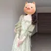 Nuevo vestido verde de manga larga estilo chino para mujer, atuendo nuevo de principios de otoño verano 2026, vestido largo floral para mujeres petite