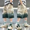 Shorts Cargo de Color Degradado para Niños Verano 2026 Estilo Nuevo Shorts Infantiles Streetwear Elegante para Niños Mayores Shorts de Verano a la Rodilla