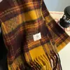 Cachecol de Mohair Outono e Inverno para Mulheres 2026 Novo Espessado Xadrez Versátil Estiloso Quente Estudante Cachecol de Alta Qualidade