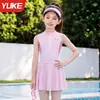 Traje de baño para niños, traje de baño de una pieza sin mangas para niñas, para niños de talla mediana y grande, nuevo estilo 2026, conjunto profesional de natación de verano