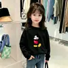 Camiseta básica de algodón puro con estampado de dibujos animados de moda para bebés niñas, ropa de primavera, camiseta nueva de manga larga para niñas en primavera y otoño