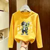 Camiseta de manga larga para niño 2026 modelo nuevo de otoño, manga larga algodón puro estampado de dibujos animados camiseta base para niños top