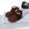 Botas de Invierno 2025 Estilo Nuevo Dos Algodones Terciopelo Corto para Bebés Niños Botas de Cuero Estilo Coreano para Niñas Botas Cortas para Niños Botas de Media Caña 3858