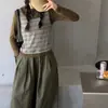 Ropa de niña transfronteriza, camiseta básica de algodón puro, nuevo modelo 2026, elegante camiseta a rayas de imitación de dos piezas para niños y preadolescentes, venta al por mayor
