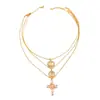 Europa y Estados Unidos collar transfronterizo de la Virgen María cobre incrustado circonita moda personalidad alto sentido cadena de clavícula anillo accesorios