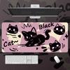 Mouse Pad Gato Bonito Gato Preto Anime Grandes Homens e Mulheres Computador Mesa Pad Teclado Preto Pó Gato Bloco De Escrita