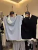 Top de Malha Color Block com Gola Halter Estilo Coreano Novo Verão 2026 com Efeito de Peça Dupla Falsa