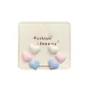Nuevos Pendientes Pequeños Sencillos de Corazón Rojo para Mujer Otoño e Invierno, Una Tarjeta, Tres Pares, Pendientes Pequeños Estilo Estudiante Crema Gota de Aceite