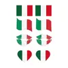 Adesivos de Tatuagem Bandeira Italiana Coloridos Maquiagem Europeia Adesivos para Rosto Pintados à Prova d'Água Não Tóxicos Duradouros Adesivos para Rosto Infantil