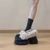 2026 Invierno Nuevo Diseño Sensación Patrón Lichi Punta Redonda Zapatos Planos Ligeros Deportivos Suela Gruesa Zapatos de Piel Cálida Zapatos para Mujer