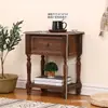 Mesita de noche estilo americano, estante de dormitorio simple de madera maciza estilo europeo, gabinete pequeño moderno, gabinete de almacenamiento, liquidación vintage