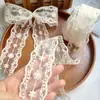 Ribete de encaje bordado beige de 4 cm de ancho material para lazo DIY para accesorio de cabello Accesorios Lolita cinta para empaque de ramo