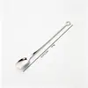 Cuchara de acero inoxidable 304, cuchara para remover café, cuchara para nido de pájaro de postre, cuchara para helado, yogur, paleta, cuchara para hielo de mango largo