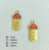 Pingente de tag antigo francês de ouro com esmalte pingado para fazer dinheiro Nafu assinatura auspiciosa acessórios de joias DIY