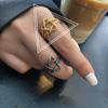 Anillo de Estrella de Cinco Puntas Nuevo de Corea del Sur Elegante Simple Tejido Estrella Anillo Color Oro Joyería Estilo Frío ins
