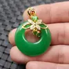 Pendente de Jade Pedra Borda de Jade Pingente de Fivela Turquesa Rocha de Quartzo Pingente de Fivela Princesa de Jade Pingente de Colar com Inlay de Jade