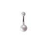 Anillo para ombligo de bola de perla de imitación transfronterizo, bola de acrílico blanco, varilla curva de acero inoxidable, 14 g6/8/10 varilla