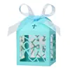 Caja de dulces calada con forma de cruz transfronteriza, papel nacarado blanco hielo, caja de regalo de dulces de chocolate para bautizo, boda y fiesta