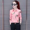 Nova Camisa Outono 2020 Feminina Manga Longa Estampada Estilo Coreano Slim-fit Camisa de Chiffon Feminina Base Slim-fit Top