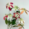 Película Suave de Pegamento Impresa en 3D Lirio Galan Lirio de Fuego de 3 Cabezas Decoración de Salón de Bodas Flor Artificial Decoración Suave para el Hogar Arreglo Floral