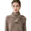 Cachecol Tricotado Feminino Outono Inverno Novo Estilo Cor Sólida Lã Curto Quente Protetor de Pescoço Cachecol Moda Versátil Combinação com Suéter