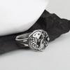 Anillo anual de loto de plata esterlina S925 retro fortuna nacional carpa todo-fósforo pareja viva Anillo Joyería