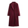 Roupas Europeias e Americanas Transfronteiriças Aliexpress Ins Popular Estilo Outono e Inverno Gola de Terno Botão Único Longo Preto Casaco Outerwear