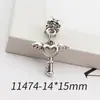 Llavero con Colgante de Corona de Estrella de Plata Antigua de Venta Caliente Transfronteriza 1 Pieza Aleación DIY Pulsera Joyería Accesorios Mayoreo