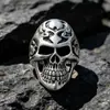 Anillo hipster personalizado dominante alternativo punk calavera acero titanio joyería rock club nocturno europeo SA403