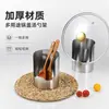 Tapa de olla de acero inoxidable ajustable en altura para encimera, soporte para cucharas, estante para tablas de cortar, colador de cocina, estante de almacenamiento de utensilios de cocina integrado