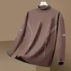 Camada Base Térmica Outono e Inverno Camiseta Masculina Manga Longa Gola Meio Alta Marca Tendência Top de Qualidade Roupa Masculina