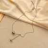 Nuevo collar de acero inoxidable con bola dorada de lujo no se decolora cadena de clavícula niche diseño para mujer colgante venta al por mayor