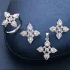 Acessórios para Conjunto de Pérolas DIY: Moda Versátil de Luxo Leve, Brincos Vazados em Forma de Cruz com Zircônia Embutida, Pingente, Base para Anel