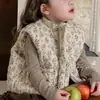 Chaleco de Otoño e Invierno para Niña 2024 Estampado Floral Sin Mangas para Bebés, Súper Lindo para Preescolar, Chaleco Cálido de Algodón
