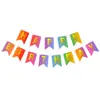 Faixa de Aniversário Feliz com Folha Dourada Bandeirinhas Triangulares Coloridas Decoração Festiva Suprimentos de Decoração Multi-Cenário para Festa de Aniversário